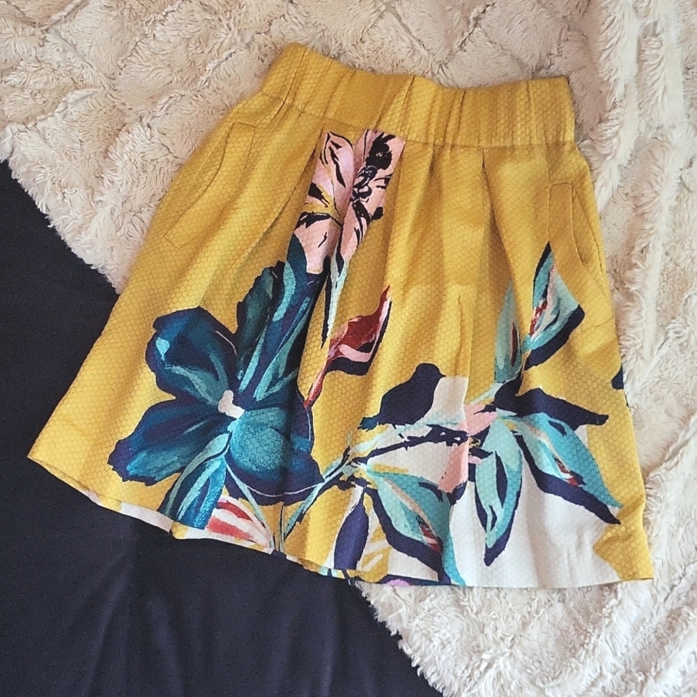 Maeve Yellow Floral A-Line Skirt